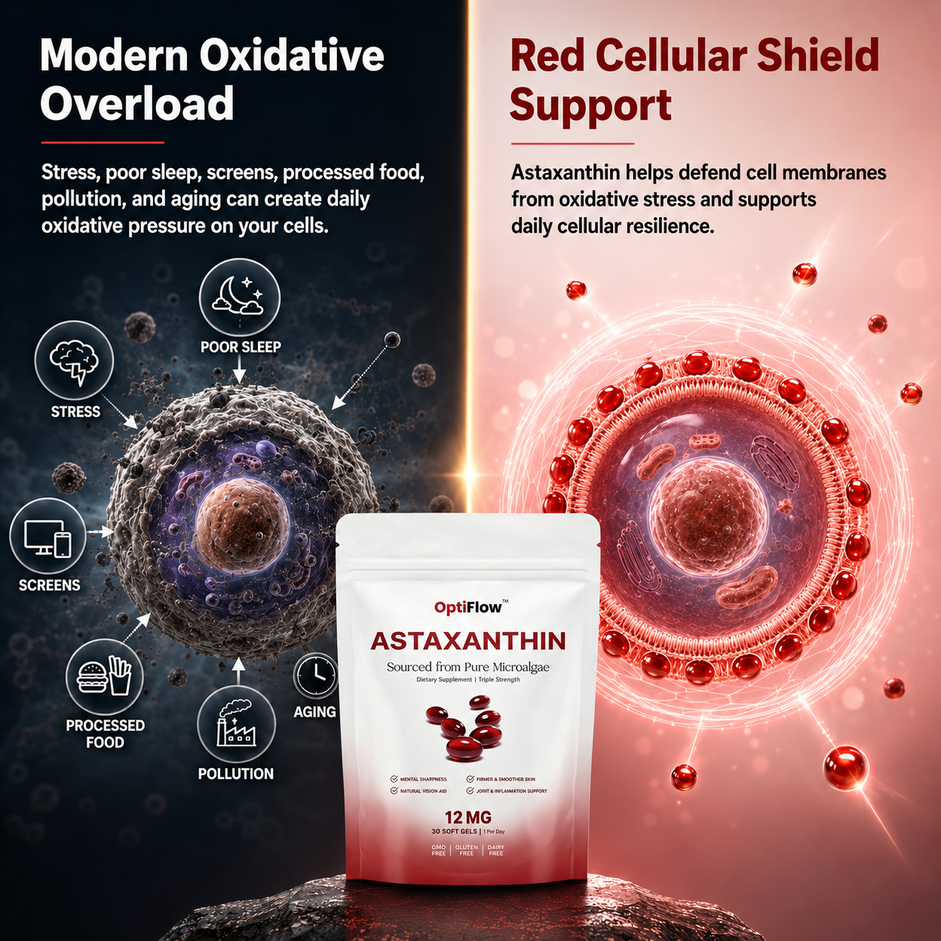 OptiFlow Astaxanthin - 12mg Hawaiian Red Cellular Shield