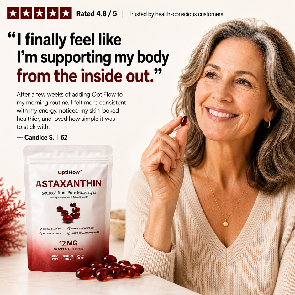 OptiFlow Astaxanthin - 12mg Hawaiian Red Cellular Shield