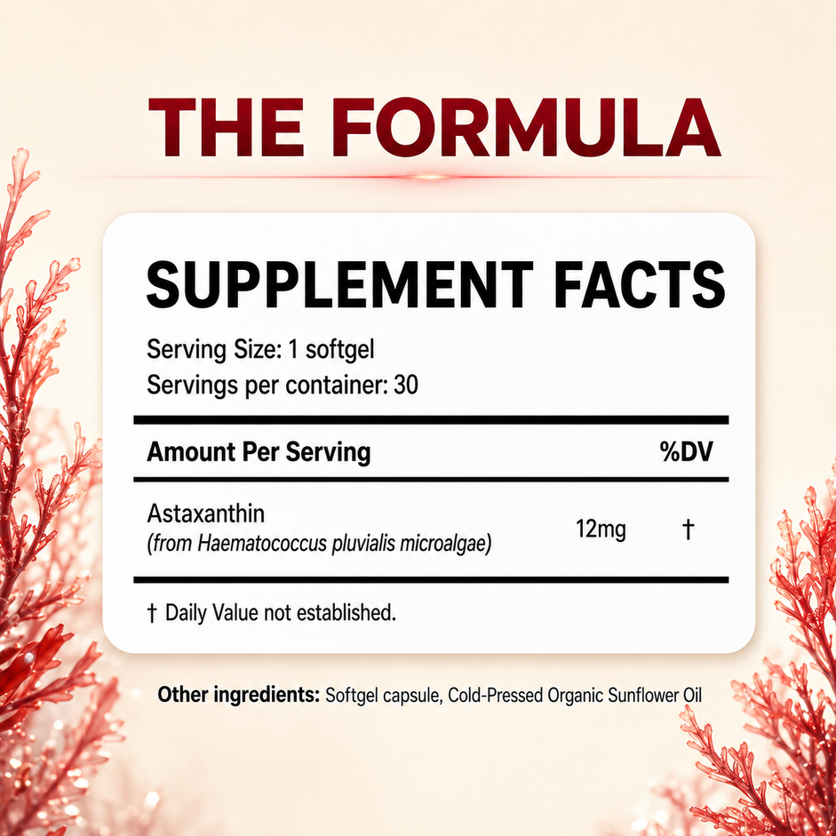 OptiFlow Astaxanthin - 12mg Hawaiian Red Cellular Shield